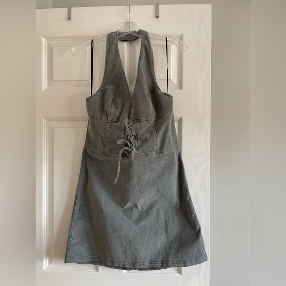 Urban Outfitters Corduroy Mini Halter Dress - Size Large - Picture 2 of 5